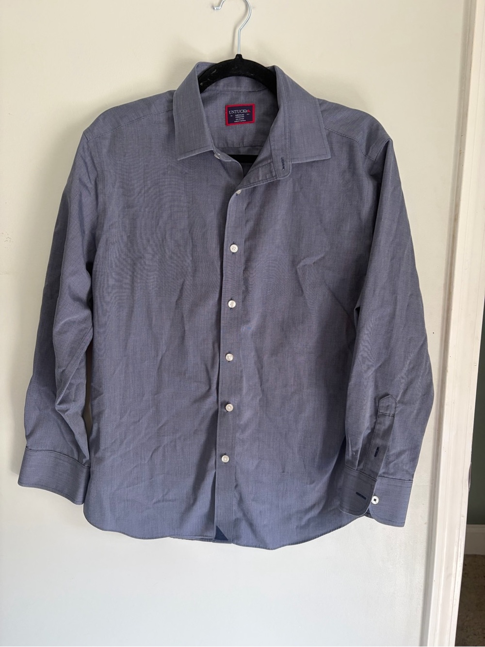 UNTUCKit Men's Slate Blue Long-Sleeve Button-Down Shirt